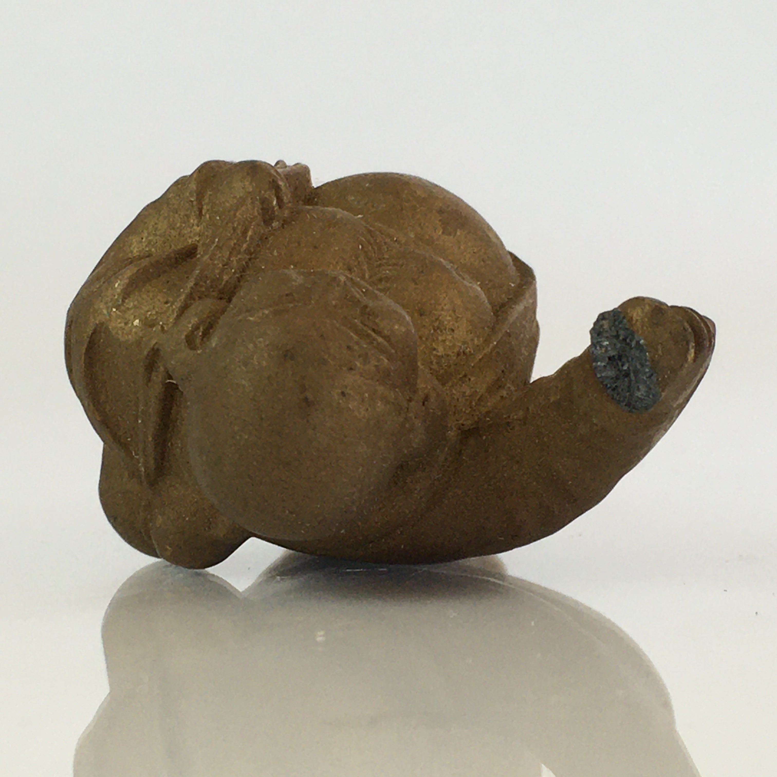 Japanese Small Figurine Vtg 7 Lucky Gods Hotei Metal Statue Paperweight JK383