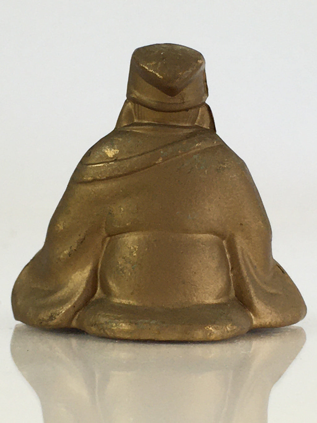 Japanese Small Figurine Vtg 7 Lucky Gods Jyurojin Metal Statue Paperweight JK387