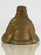 Japanese Small Figurine Vtg 7 Lucky Gods Jyurojin Metal Statue Paperweight JK387