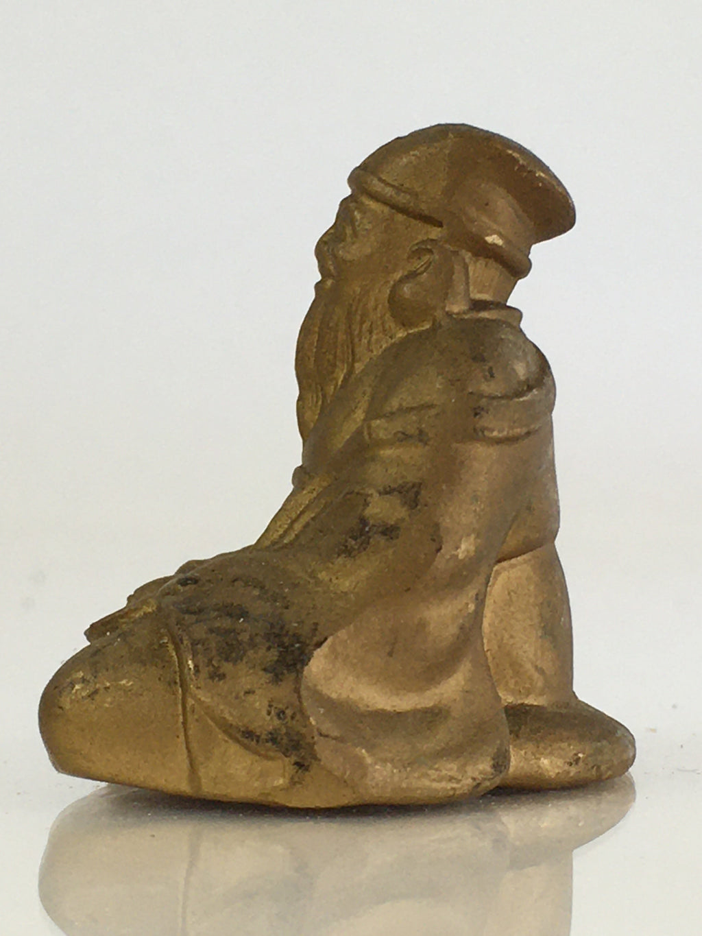 Japanese Small Figurine Vtg 7 Lucky Gods Jyurojin Metal Statue Paperweight JK387