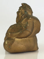 Japanese Small Figurine Vtg Ebisu 7 Lucky Gods Metal Statue Paper Weight JK381