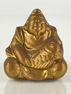 Japanese Small Figurine Vtg Ebisu 7 Lucky Gods Metal Statue Paperweight JK423