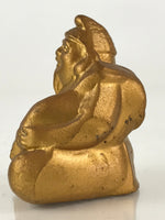 Japanese Small Figurine Vtg Ebisu 7 Lucky Gods Metal Statue Paperweight JK423