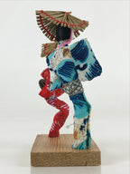 Japanese Small Ornament Vtg Handmade Kimono Awaodori Dance Figurine PX648