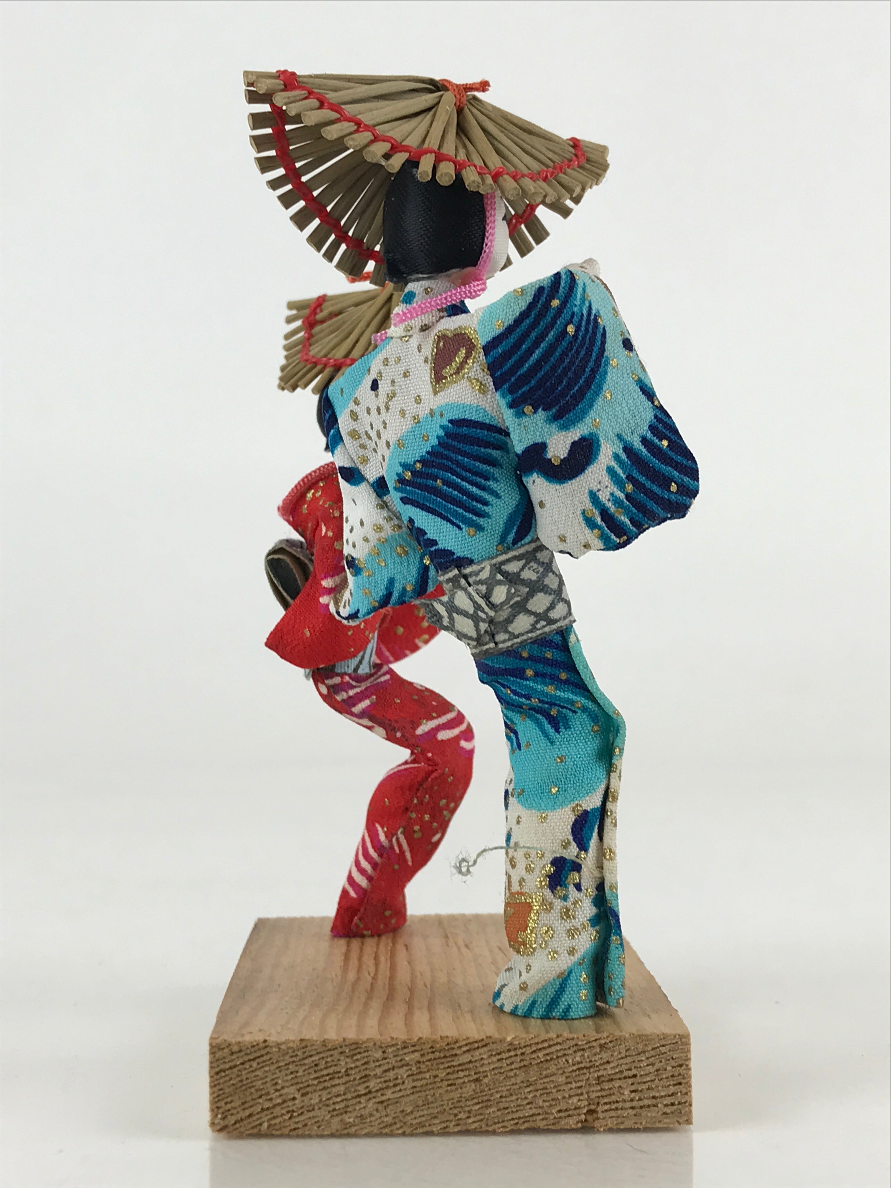 Japanese Small Ornament Vtg Handmade Kimono Awaodori Dance Figurine PX648