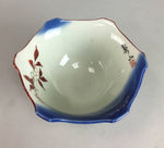 Japanese Small Porcelain 6 Sided Bowl Vtg Kobachi Blue Green Leaf Kanji PT192