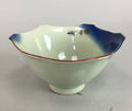 Japanese Small Porcelain 6 Sided Bowl Vtg Kobachi Blue Green Leaf Kanji PT193