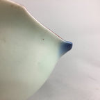 Japanese Small Porcelain 6 Sided Bowl Vtg Kobachi Blue Green Leaf Kanji PT195
