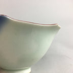 Japanese Small Porcelain 6 Sided Bowl Vtg Kobachi Blue Green Leaf Kanji PT195
