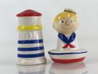Japanese Small Sailor And Lighthouse Figurine Vtg Room Interior Decoration JK474