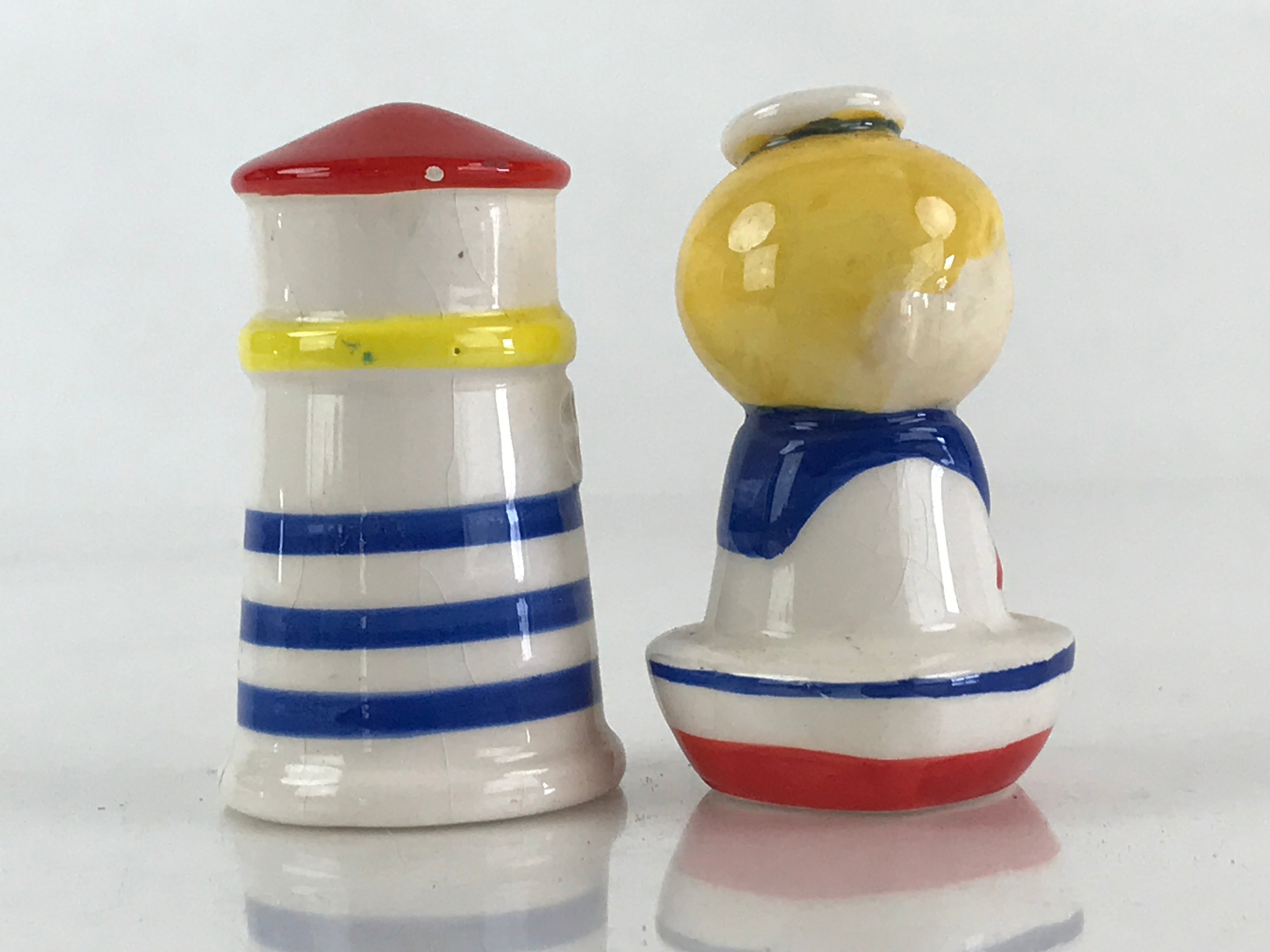 Japanese Small Sailor And Lighthouse Figurine Vtg Room Interior Decoration JK474