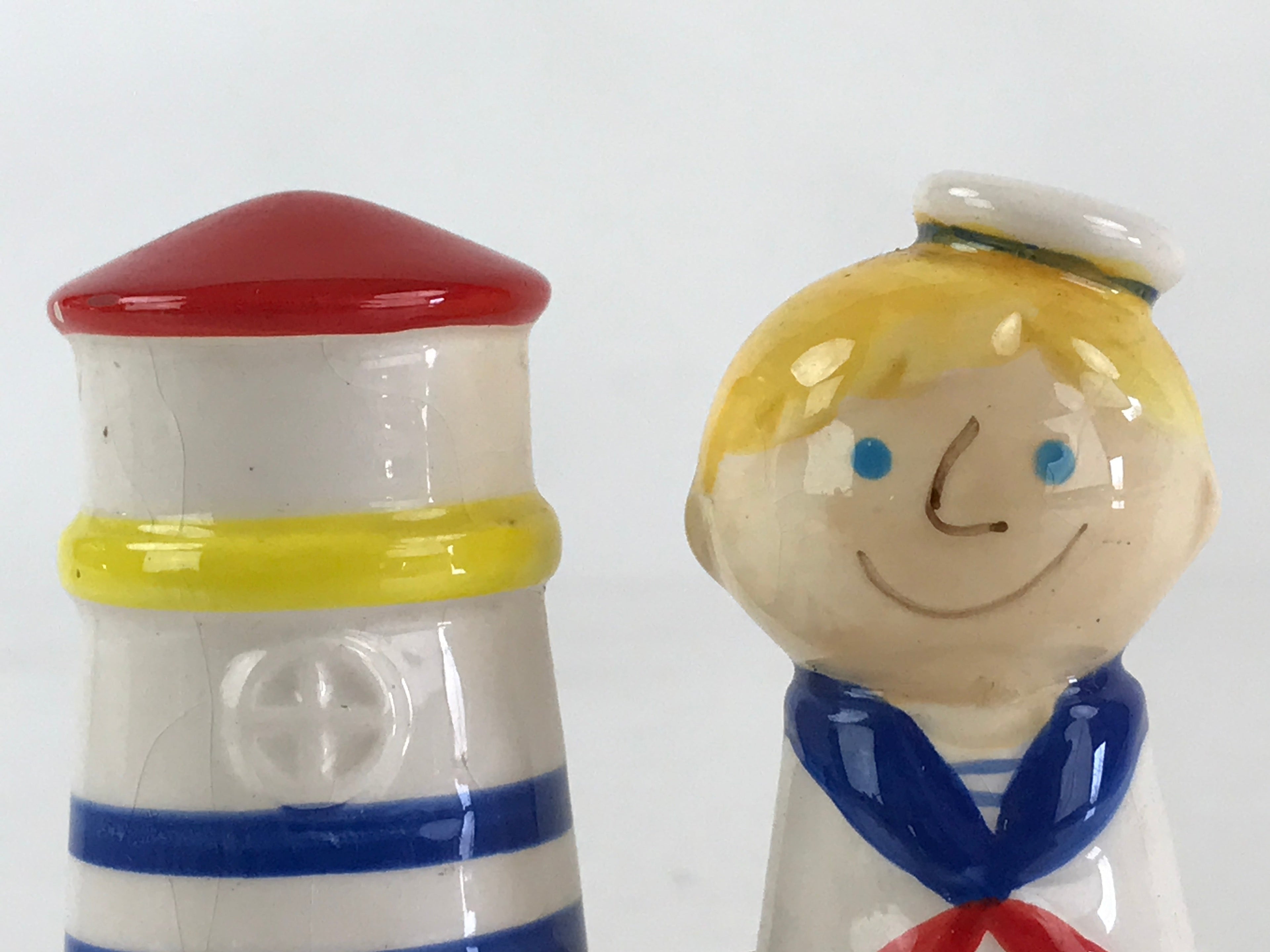 Japanese Small Sailor And Lighthouse Figurine Vtg Room Interior Decoration JK474