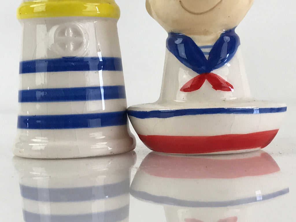 Japanese Small Sailor And Lighthouse Figurine Vtg Room Interior Decoration JK474