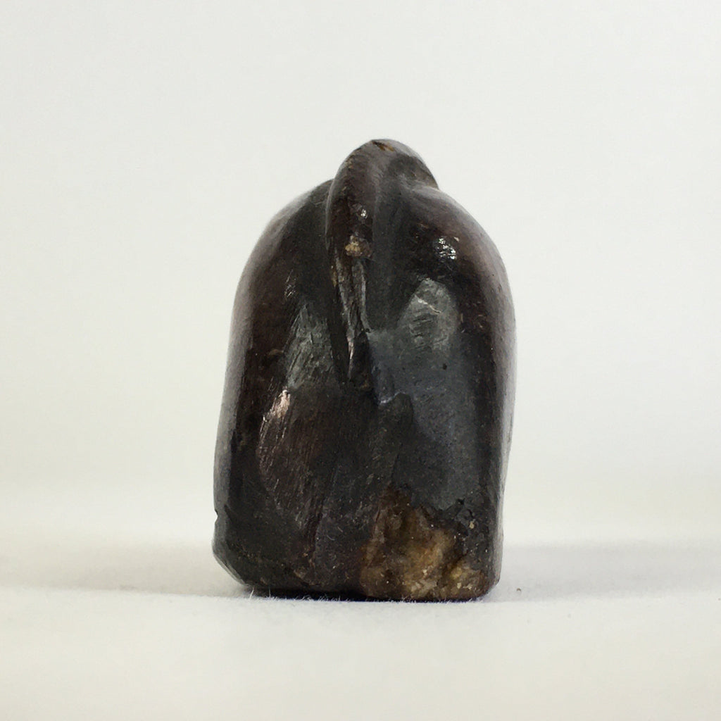 Japanese Small Stone Figurine Vtg Stone sculpture Cat Brown Okimono JK317