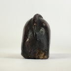 Japanese Small Stone Figurine Vtg Stone sculpture Cat Brown Okimono JK317