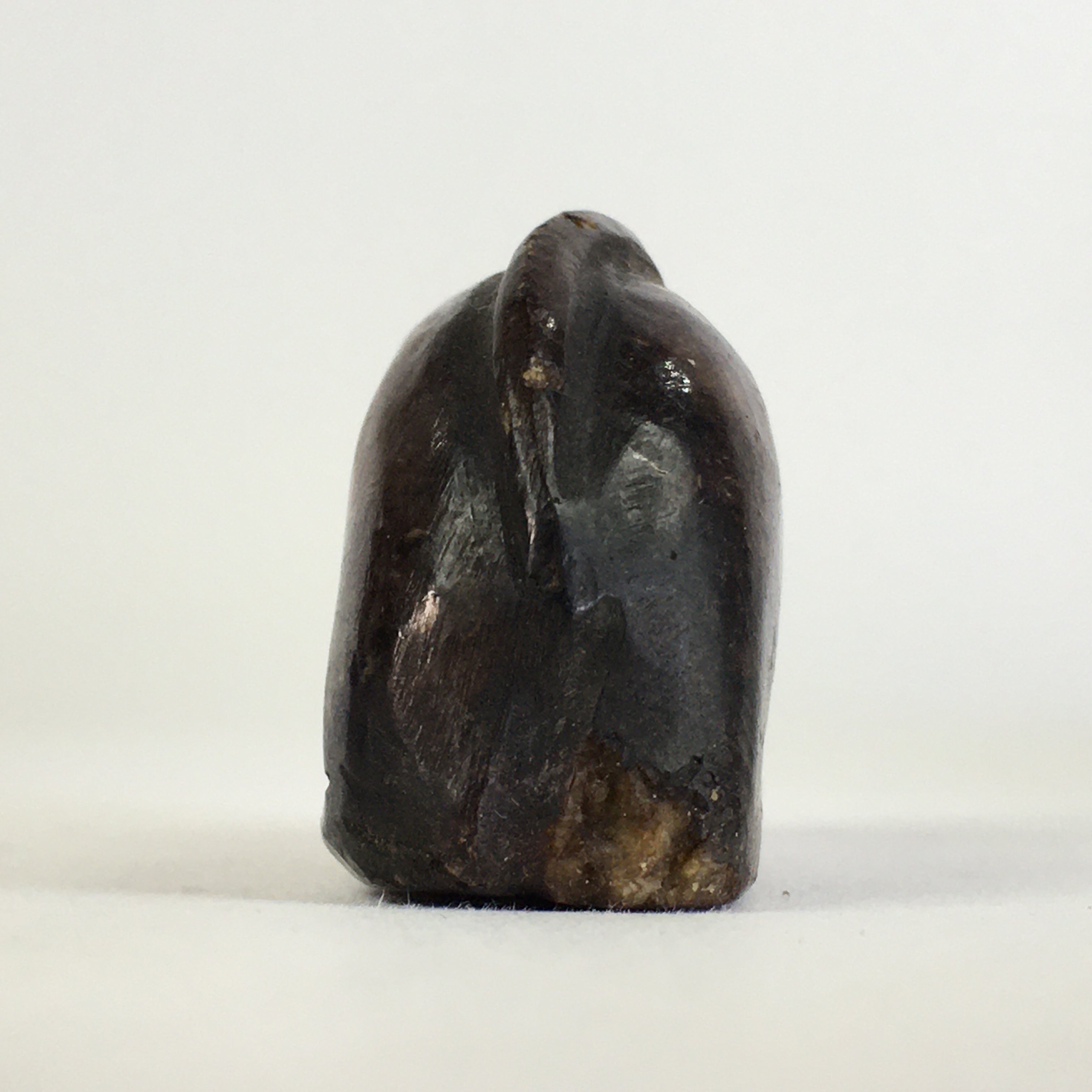 Japanese Small Stone Figurine Vtg Stone sculpture Cat Brown Okimono JK317