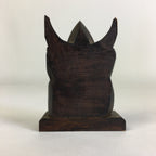 Japanese Small Wood Figurine Vtg Woodcraft Ebisu Black Okimono JK318