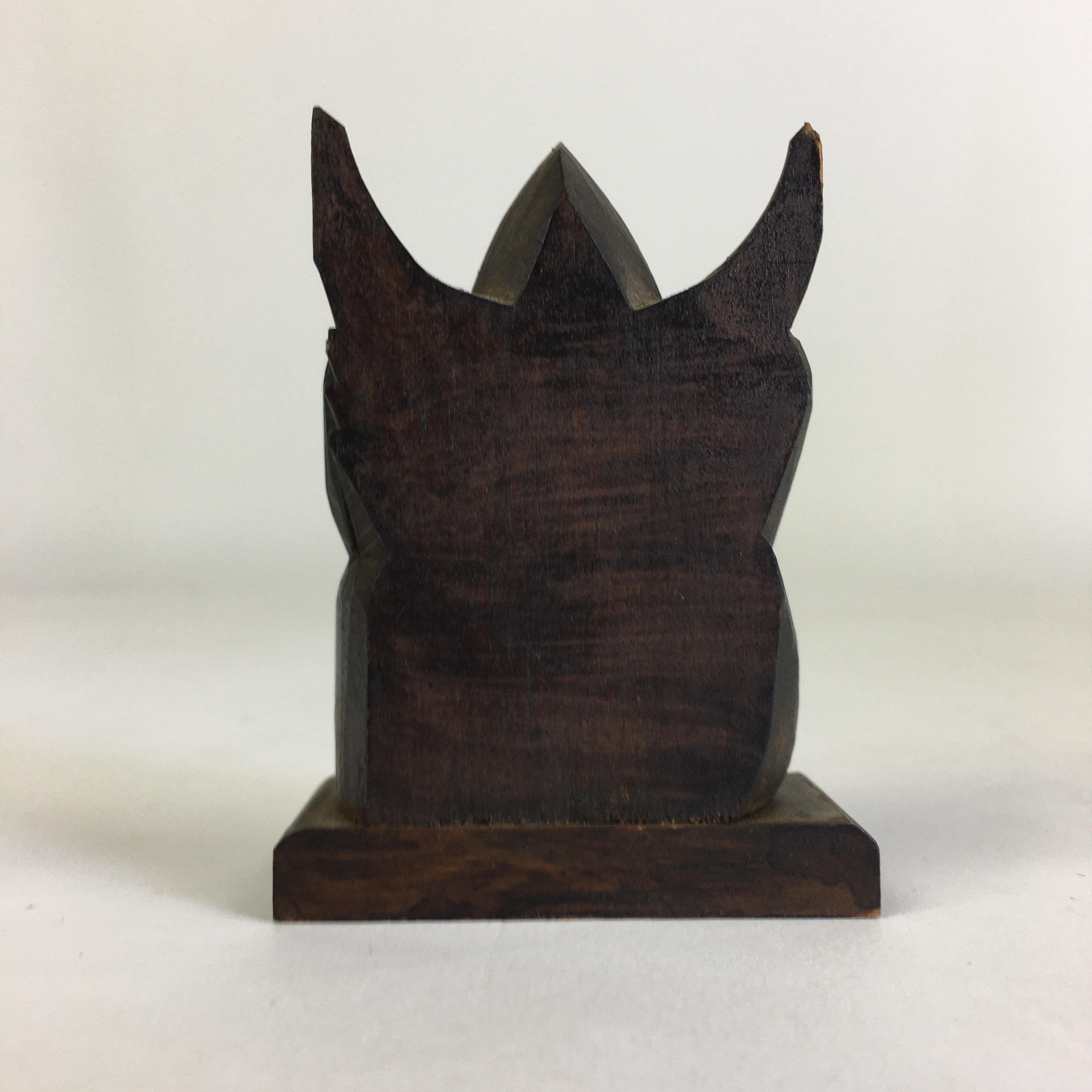 Japanese Small Wood Figurine Vtg Woodcraft Ebisu Black Okimono JK318