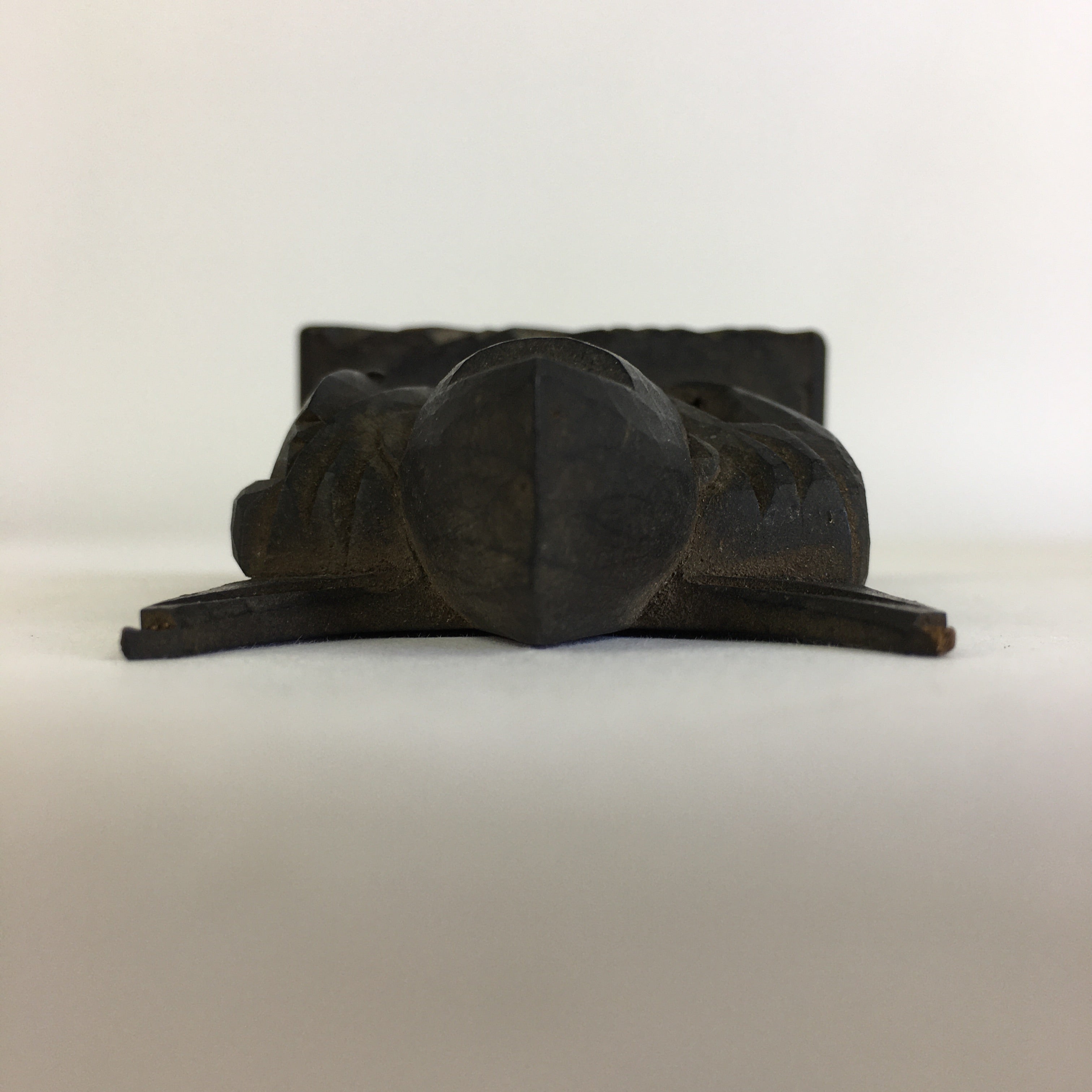 Japanese Small Wood Figurine Vtg Woodcraft Ebisu Black Okimono JK318