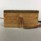 Japanese Small Wood Storage Box Vtg Hako Ribbon Inside 8x8x3.5cm WB776
