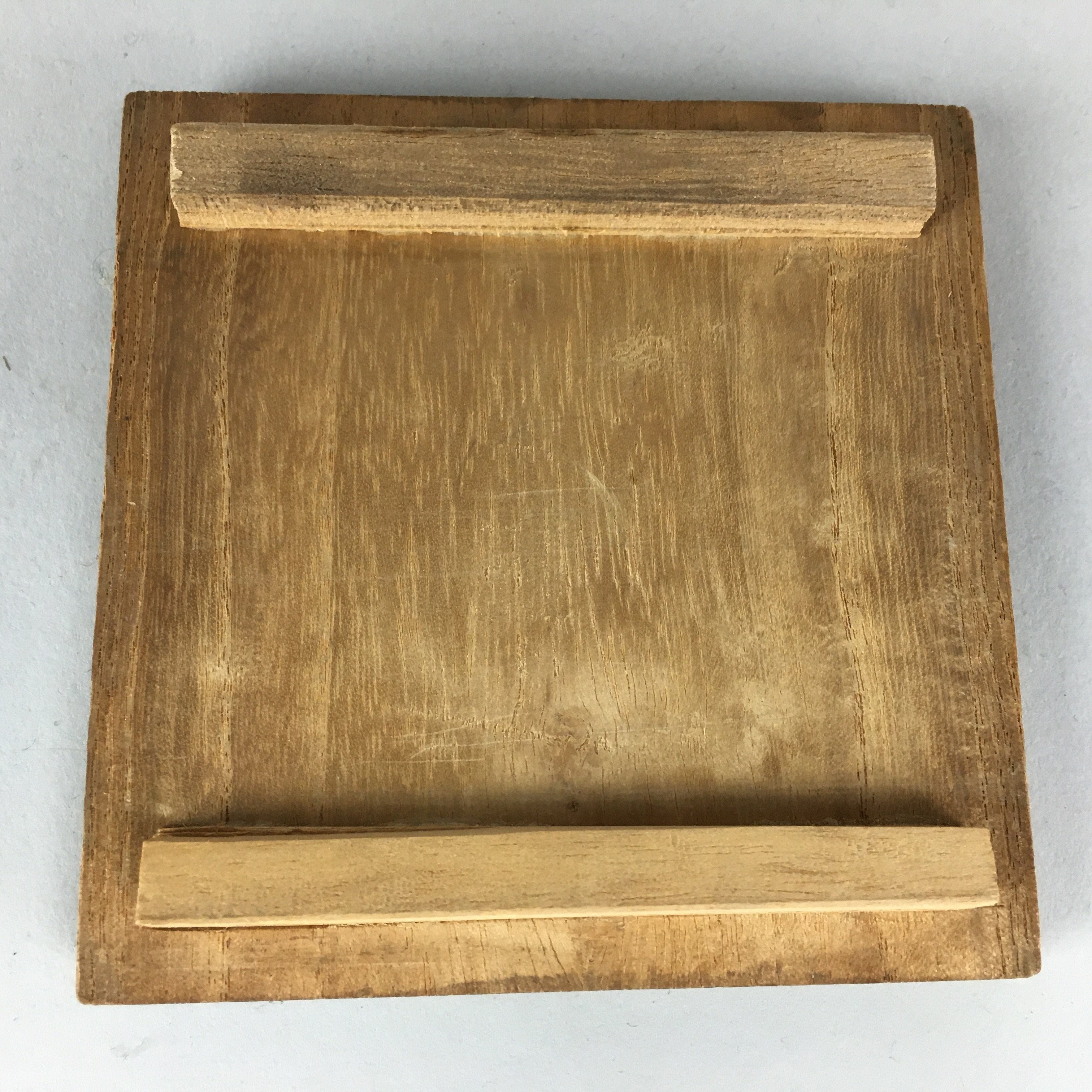 Japanese Small Wood Storage Box Vtg Hako Ribbon Inside 8x8x3.5cm WB776