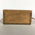 Japanese Small Wood Storage Box Vtg Hako Ribbon Inside 8x8x3.5cm WB776