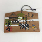 Japanese Small Wooden Plaque Ema Vtg Shinto Prayers Whishes Hanging Shrine JK233