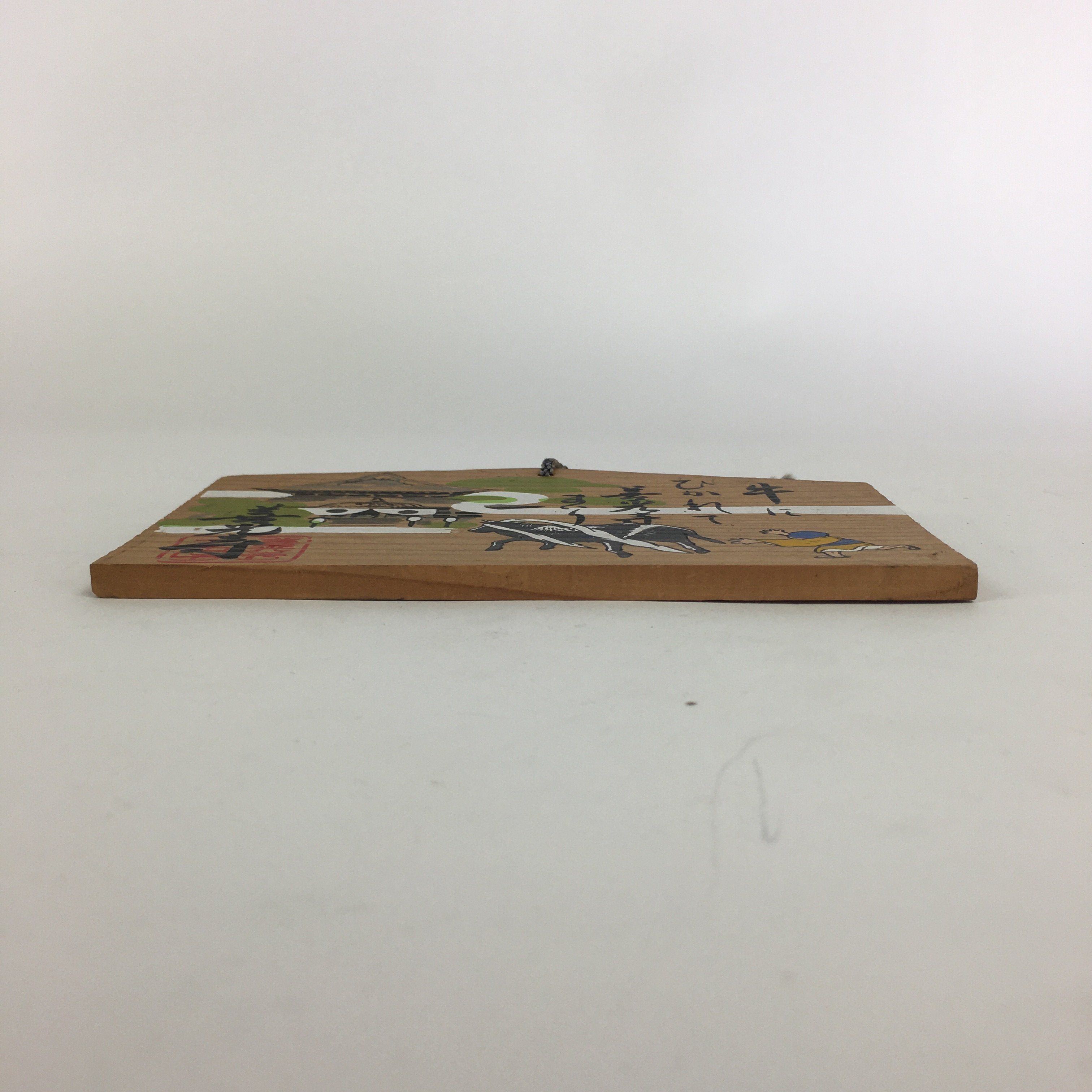 Japanese Small Wooden Plaque Ema Vtg Shinto Prayers Whishes Hanging Shrine JK233