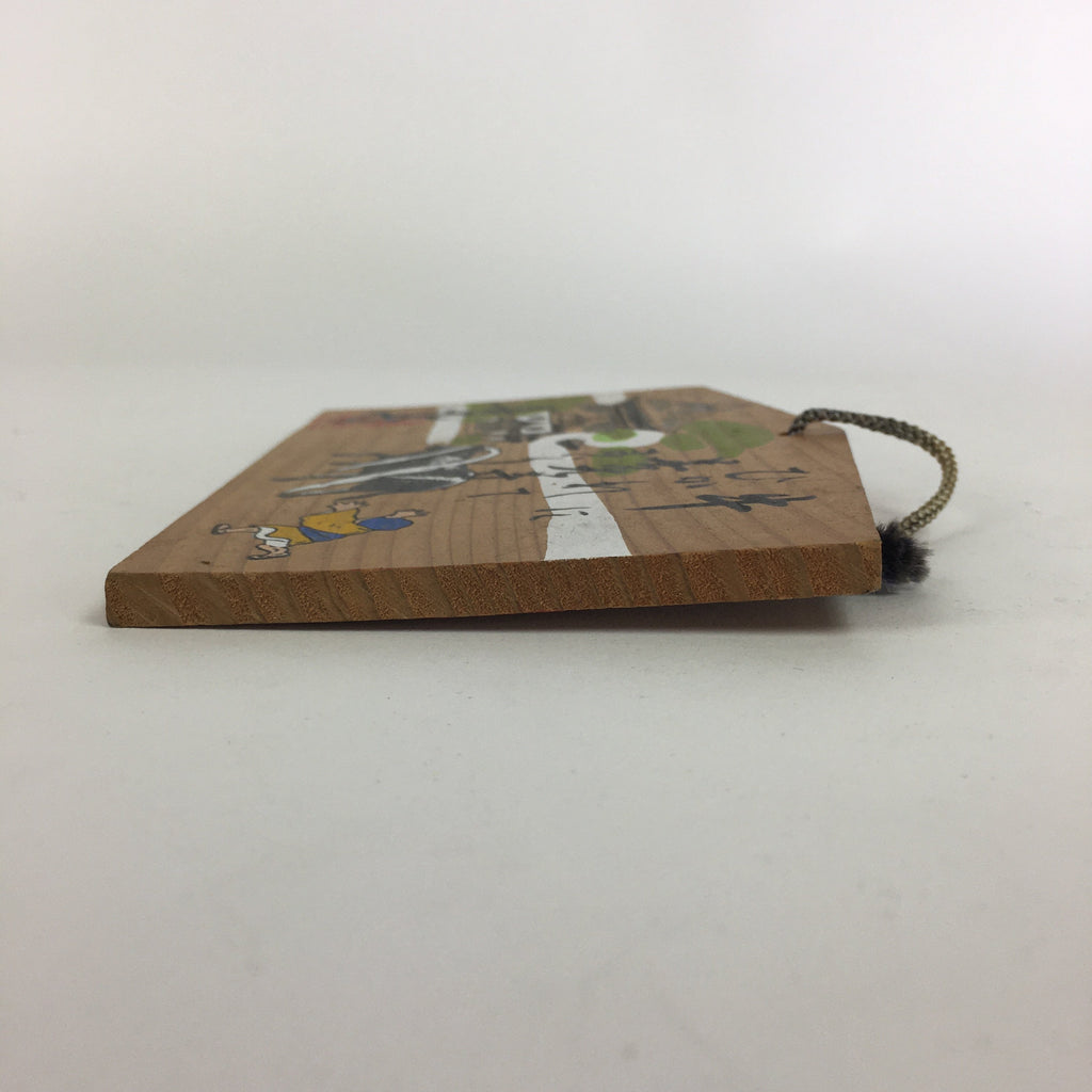 Japanese Small Wooden Plaque Ema Vtg Shinto Prayers Whishes Hanging Shrine JK233