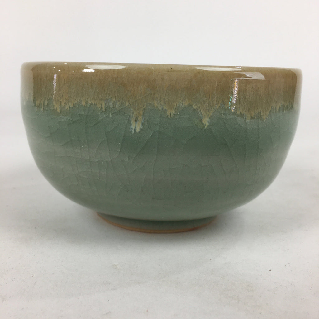 Japanese Soma Ware Ceramic Green Tea Bowl Vtg Chawan Boxed Pottery PX599