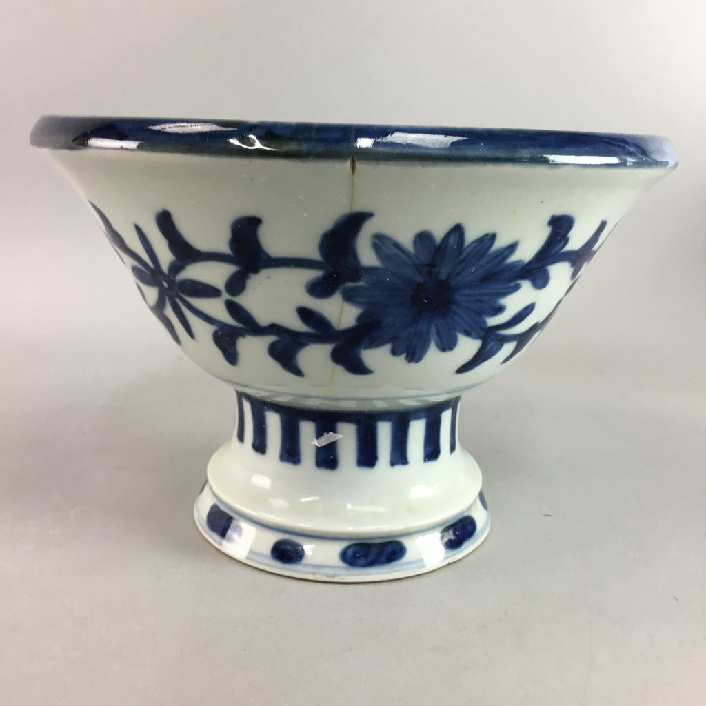 Japanese Sometsuke Haisen Sake Cup Washing Basin Meiji Era 1900 Porcelain PT818