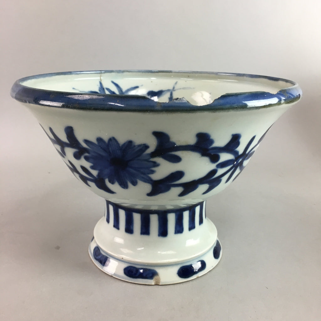 Japanese Sometsuke Haisen Sake Cup Washing Basin Meiji Era 1900 Porcelain PT818