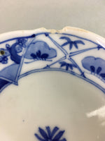 Japanese Sometsuke Plate Vtg Porcelain Kozara Blue White Lucky Charm PT904