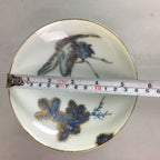 Japanese Sometsuke Porcelain Bowl Vtg Owan Gold Crane Pine tree Kanji PT305
