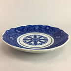 Japanese Sometsuke Porcelain Plate Vtg Floral Flower Vine Leaf Blue White PT489