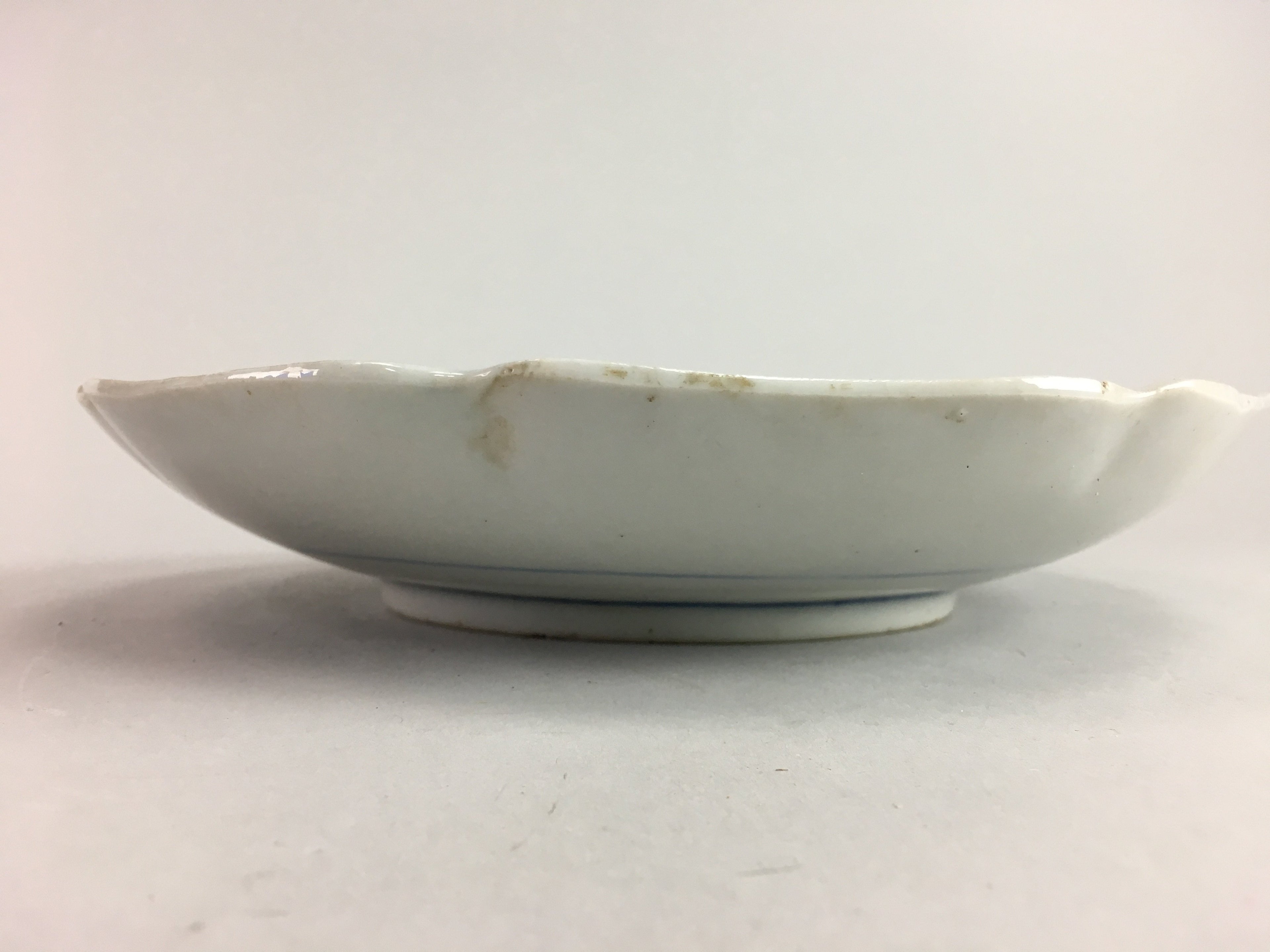 Japanese Sometsuke Porcelain Plate Vtg Floral Flower Vine Leaf Blue White PT489