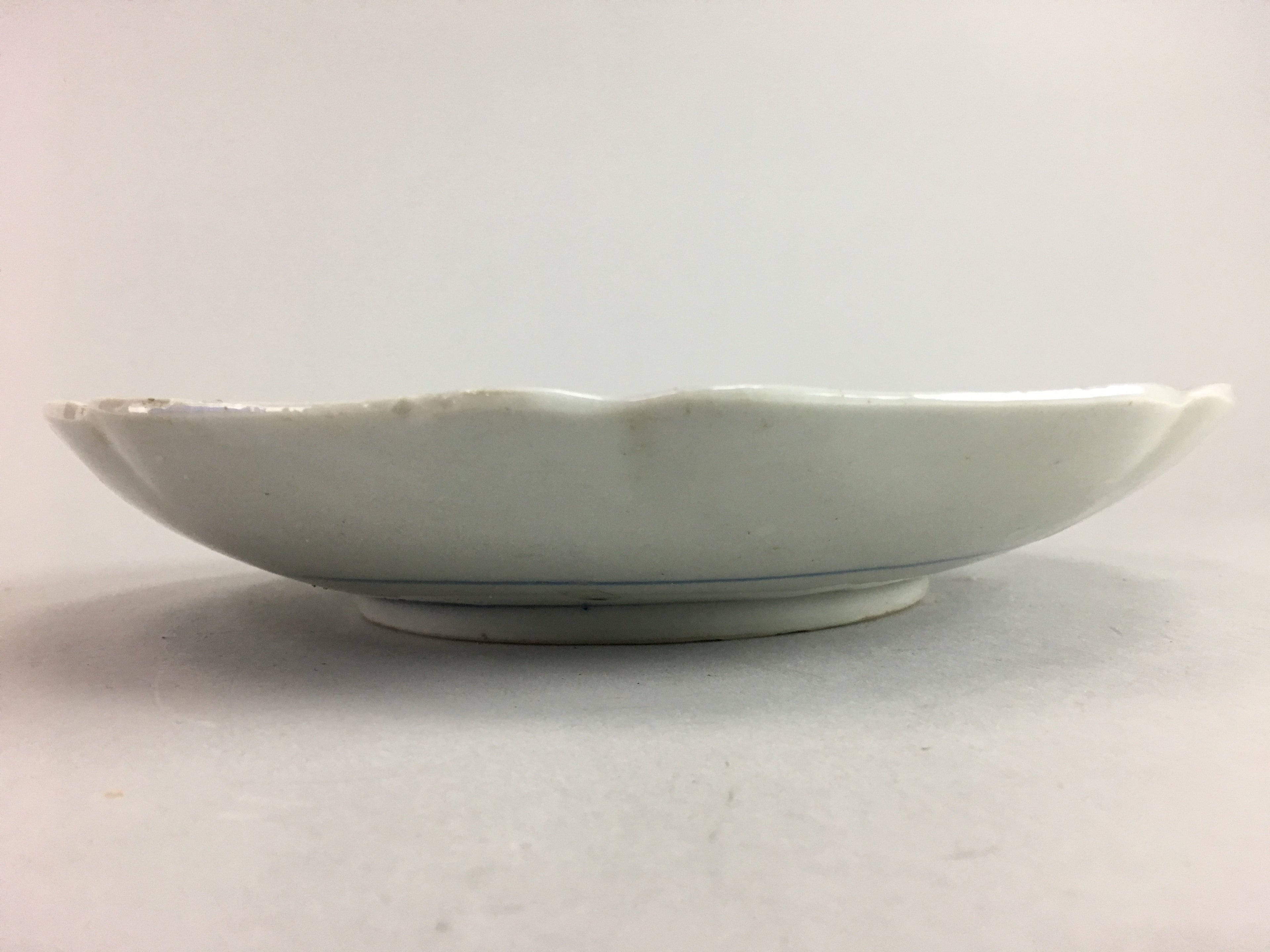 Japanese Sometsuke Porcelain Plate Vtg Floral Flower Vine Leaf Blue White PT489
