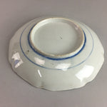 Japanese Sometsuke Porcelain Plate Vtg Floral Flower Vine Leaf Blue White PT489