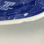 Japanese Sometsuke Porcelain Plate Vtg Floral Flower Vine Leaf Blue White PT489