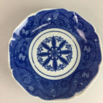 Japanese Sometsuke Porcelain Plate Vtg Floral Flower Vine Leaf Blue White PT489