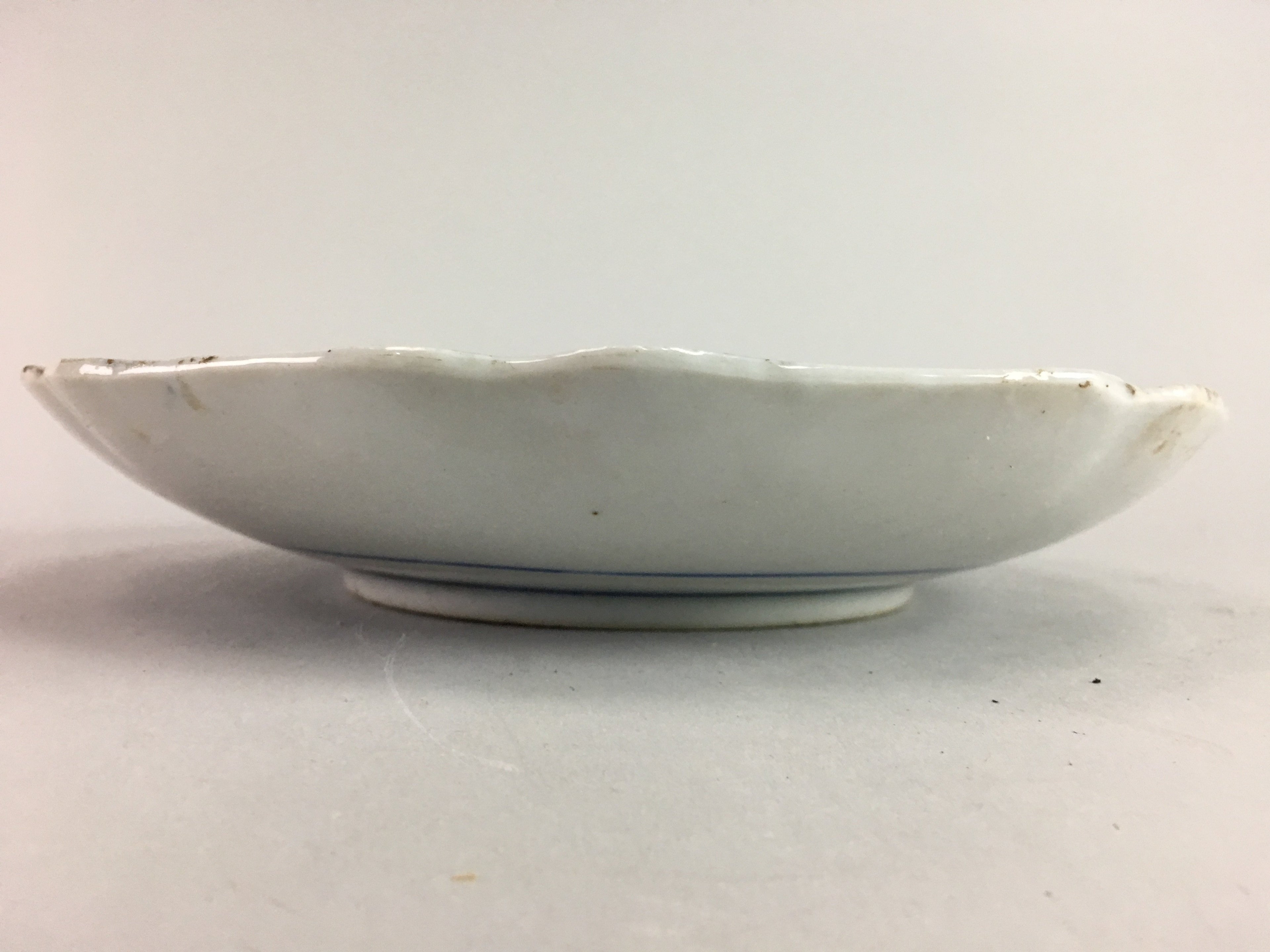 Japanese Sometsuke Porcelain Plate Vtg Floral Flower Vine Leaf Blue White PT490