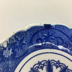 Japanese Sometsuke Porcelain Plate Vtg Floral Flower Vine Leaf Blue White PT505