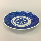 Japanese Sometsuke Porcelain Plate Vtg Floral Flower Vine Leaf Blue White PT506