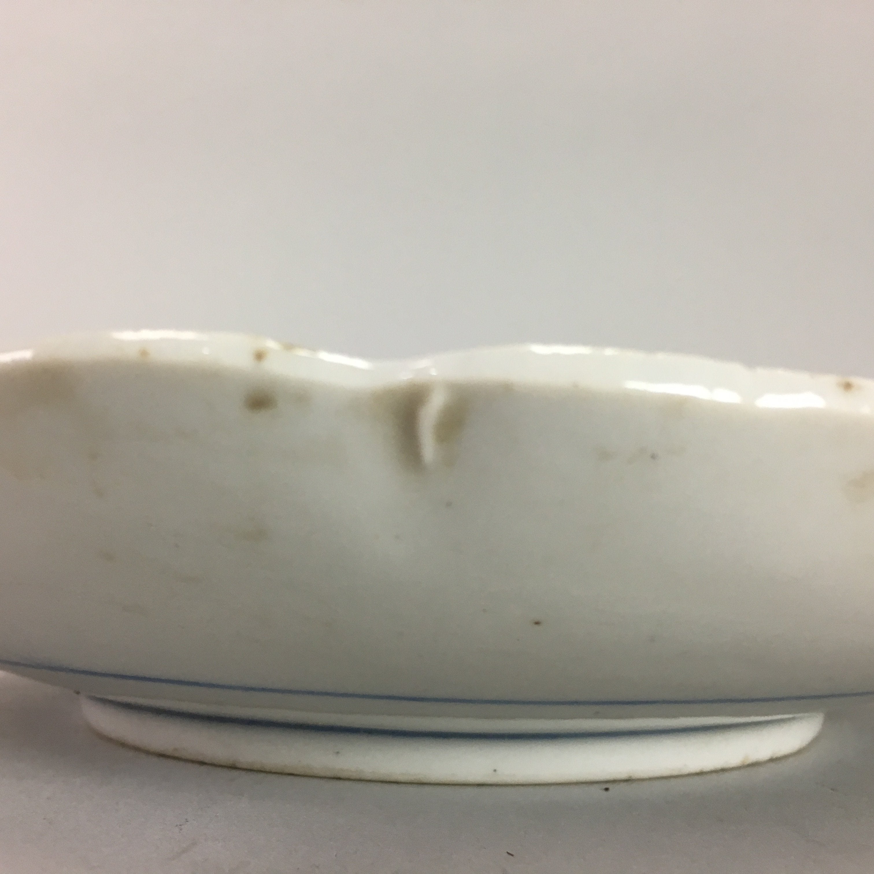 Japanese Sometsuke Porcelain Plate Vtg Floral Flower Vine Leaf Blue White PT506