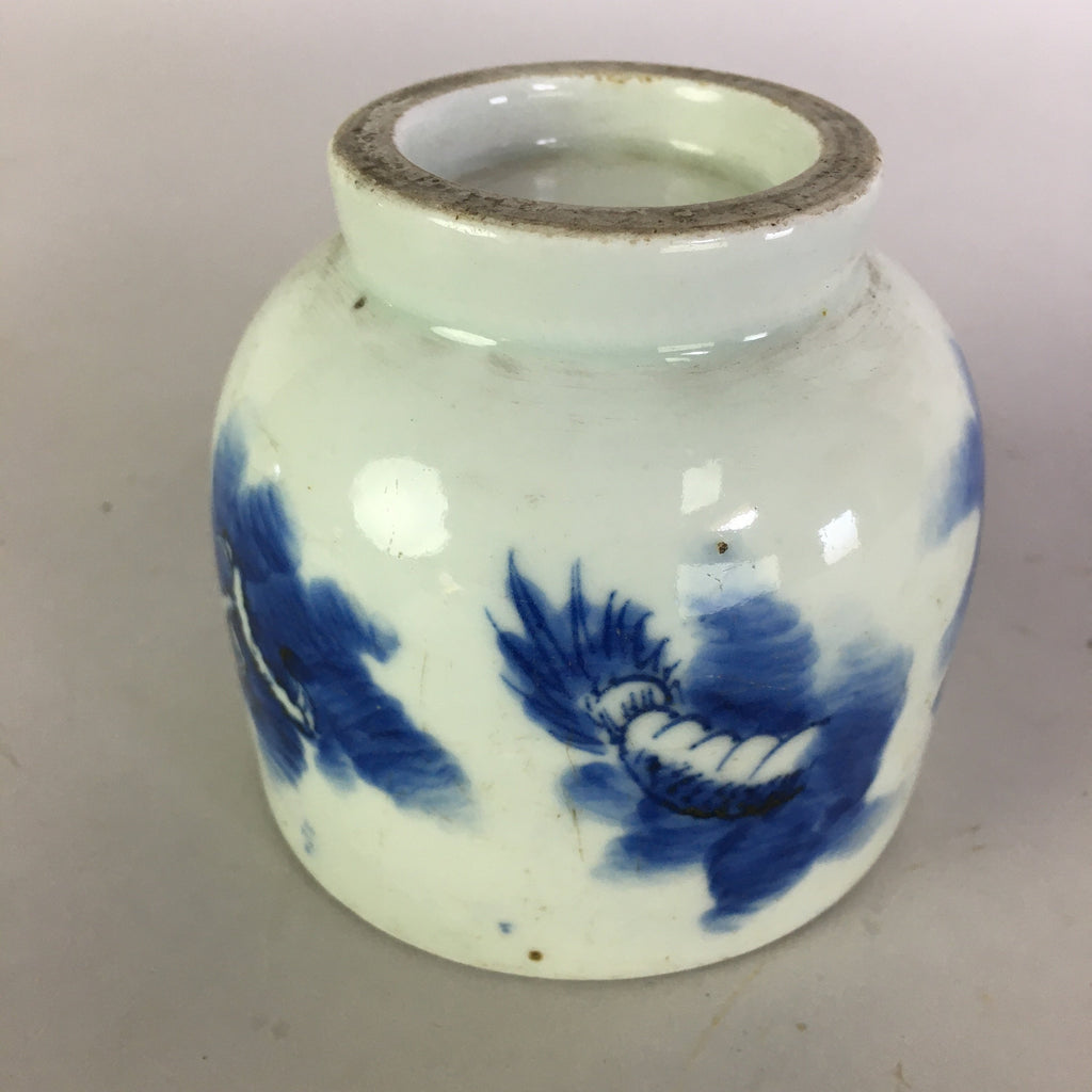 Japanese Sometsuke Porcelain Teacup Antique C1900 Yunomi Blue Dragon TC184