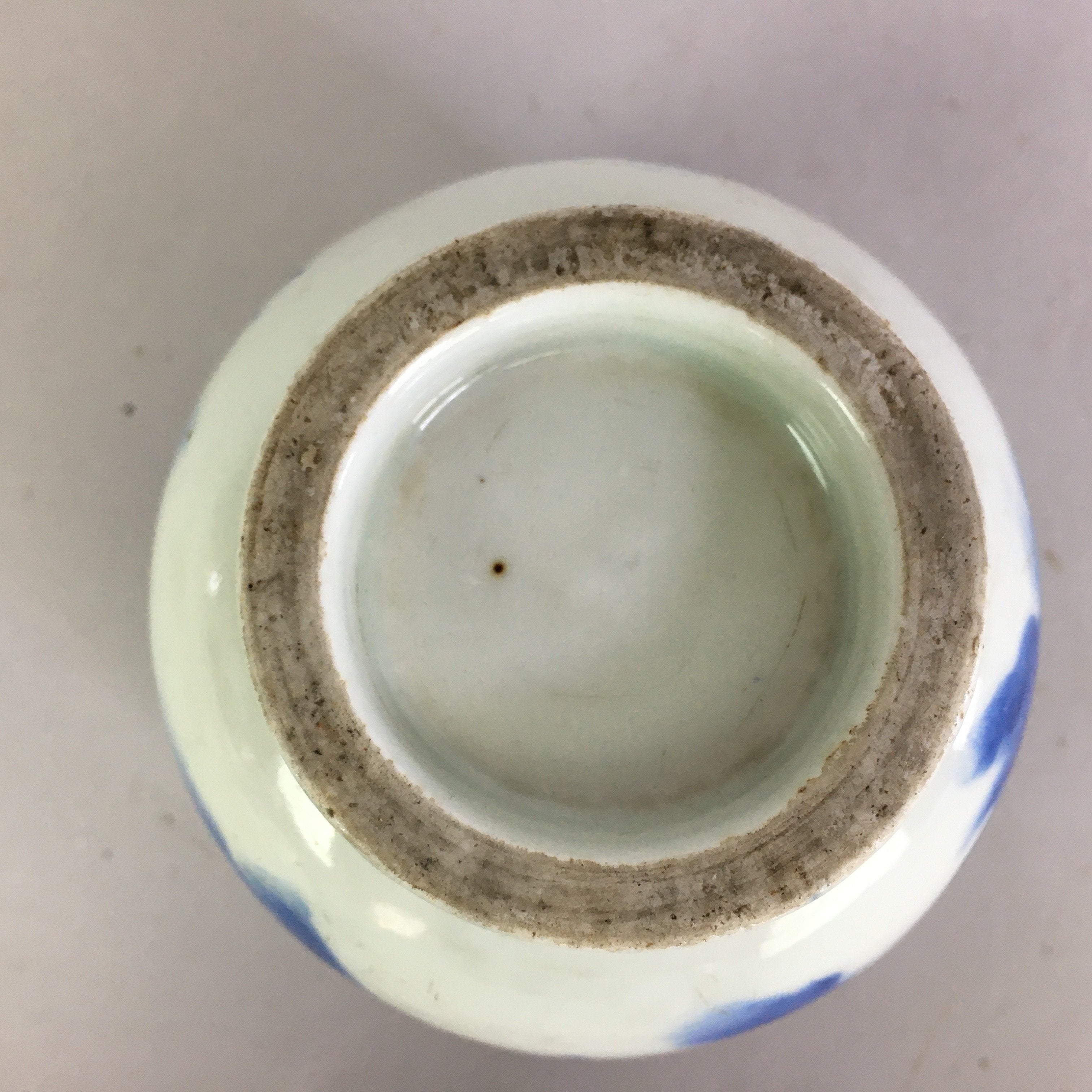 Japanese Sometsuke Porcelain Teacup Antique C1900 Yunomi Blue Dragon TC184
