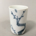 Japanese Sometsuke Porcelain Teacup Vtg Yunomi Blue White Sencha TC165