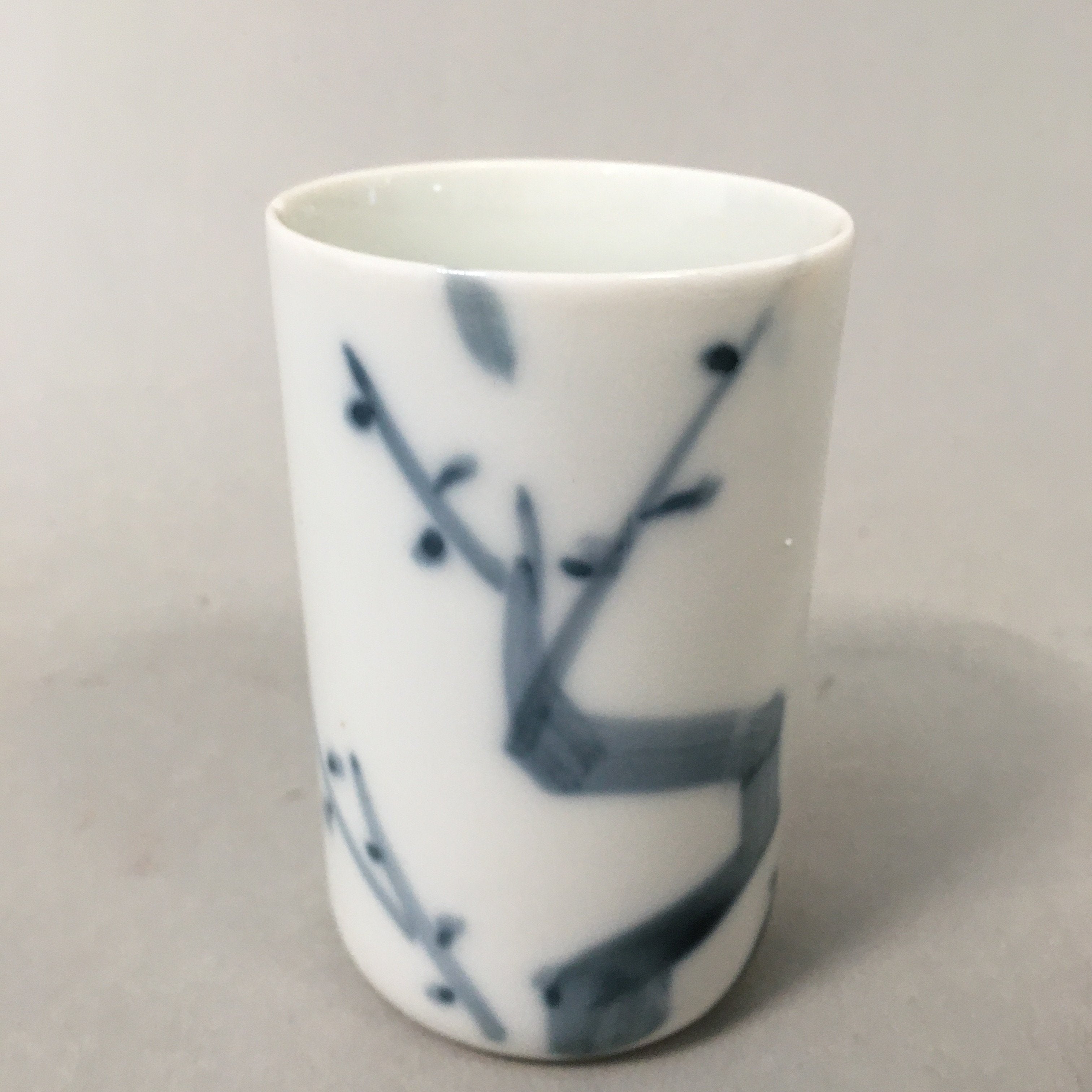 Japanese Sometsuke Porcelain Teacup Vtg Yunomi Blue White Sencha TC165