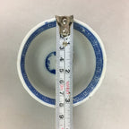 Japanese Sometsuke Porcelain Teacup Vtg Yunomi Sencha Blue Floral Design PT387