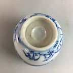 Japanese Sometsuke Porcelain Teacup Vtg Yunomi Sencha Blue Floral Design PT387